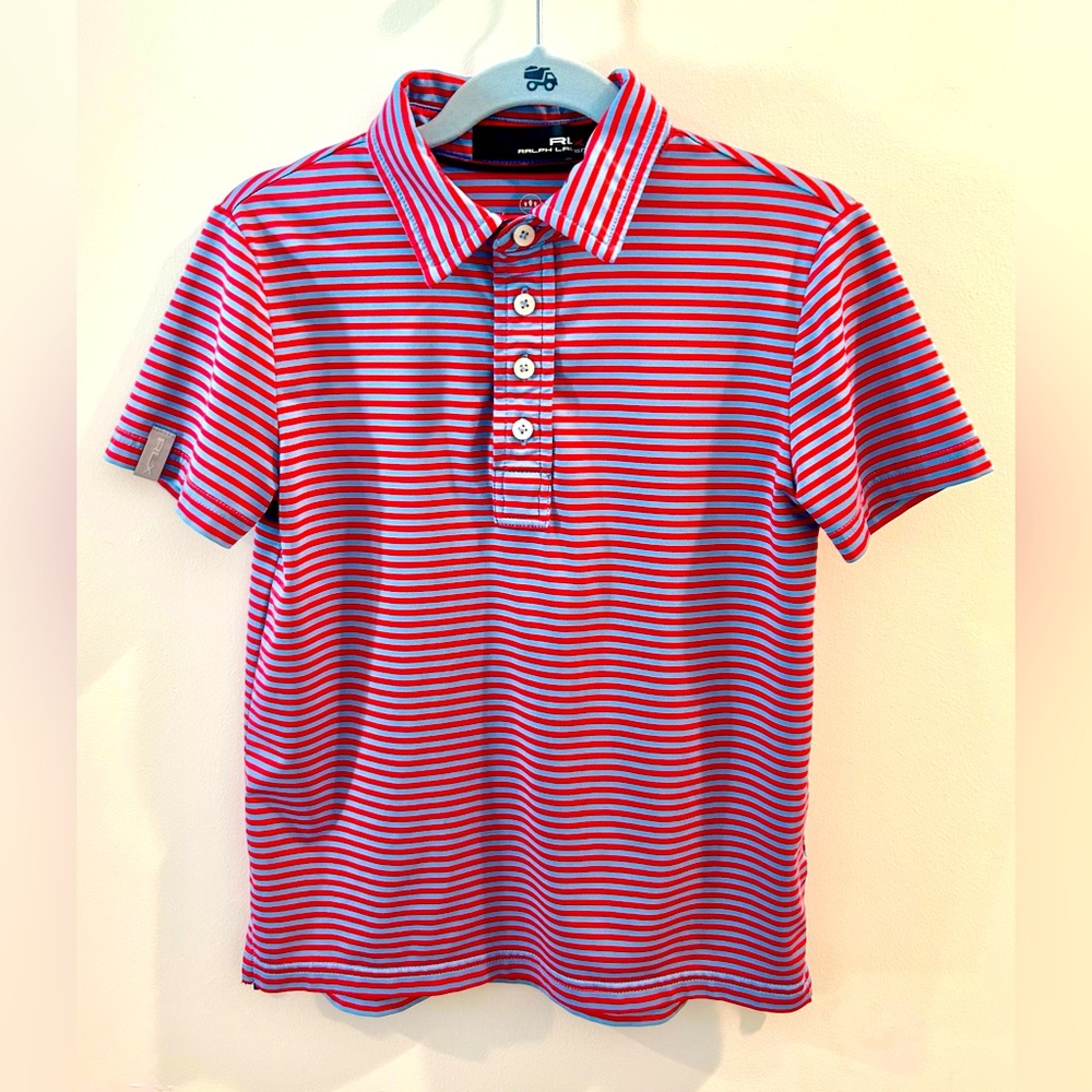 Ralph Lauren RLX Red and Gray Boys Performance Polo Size S